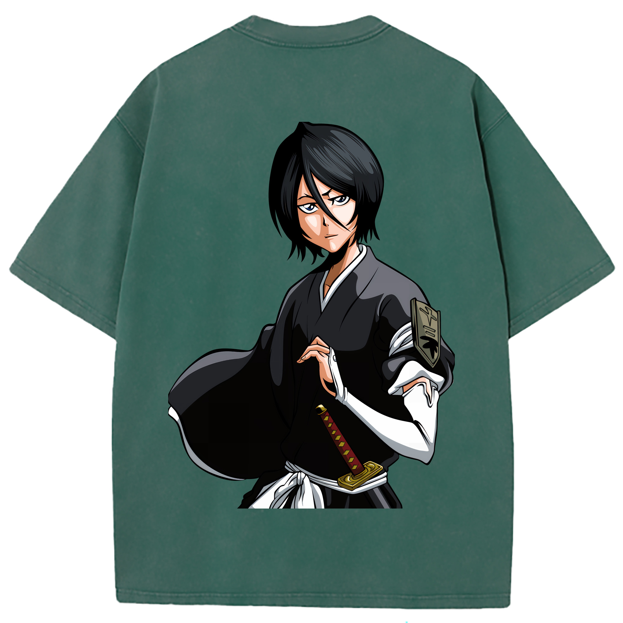 （画像用） ブリーチ 朽木ルキア BLEACH Kuchiki Rukia 綿100% ヴィンテージ風 半袖Tシャツ（背面プリント）
